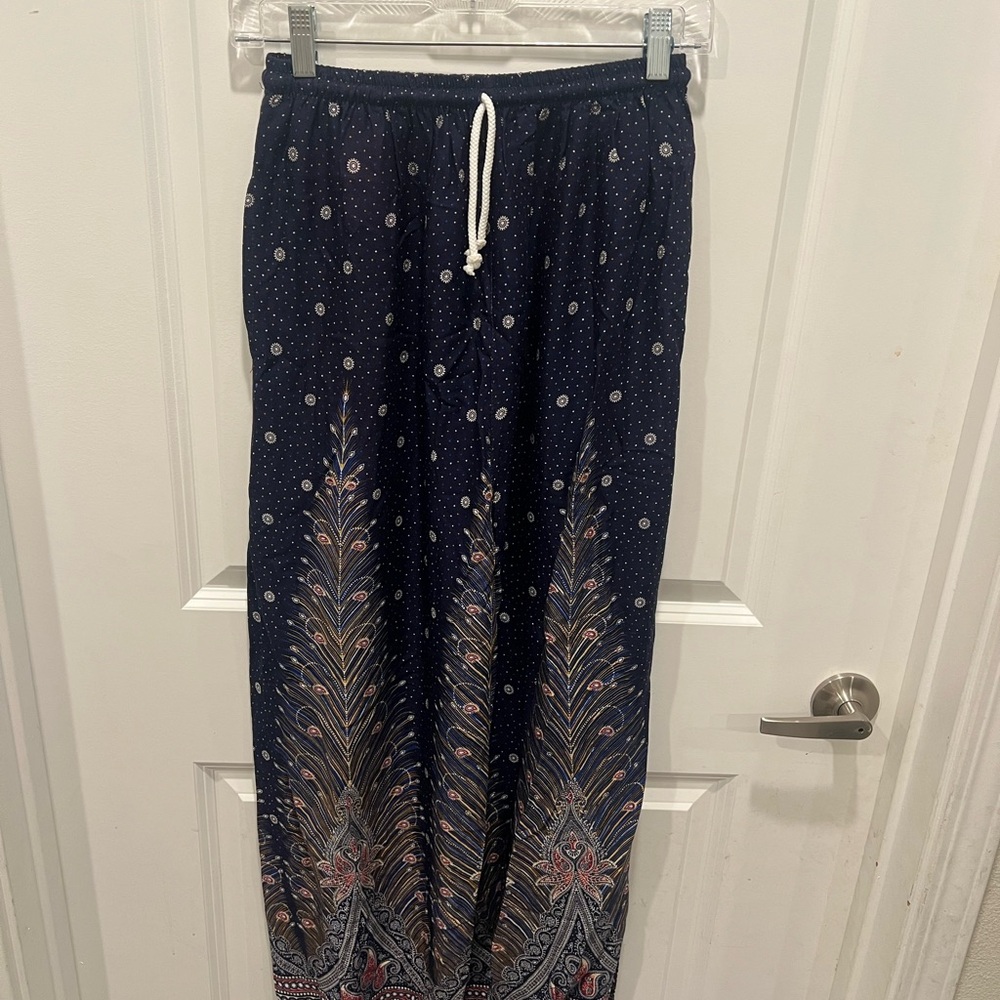 Bohemian Navy Patterned Pants